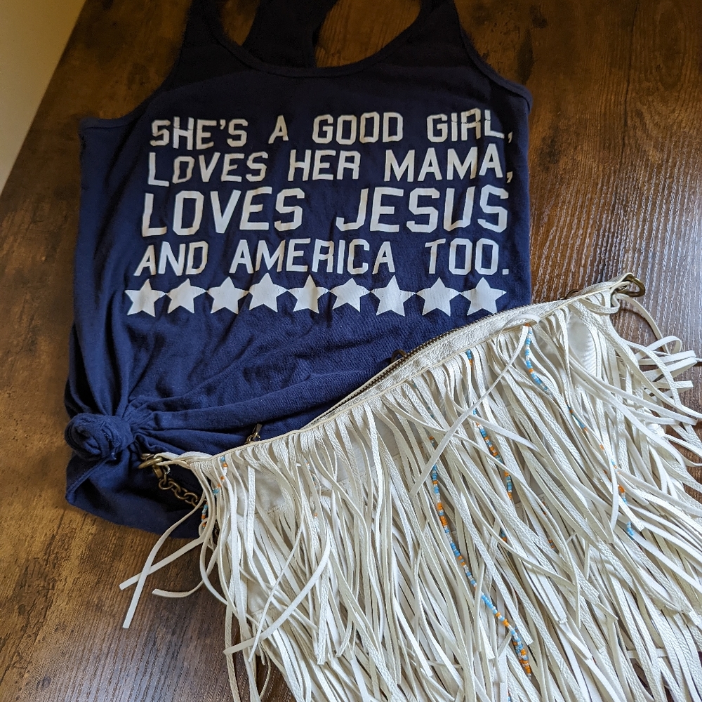 Tank top with fringe purse bundle